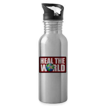 Heal the world - 20 oz Water Bottle - silver - Right