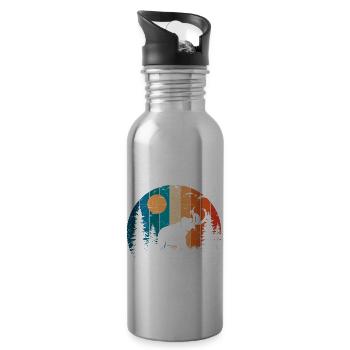 Retro Prehistoric Animal Mammoth - 20 oz Water Bottle - silver - Right