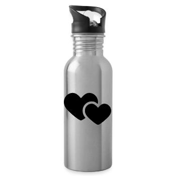 Two Hearts - 20 oz Water Bottle - silver - Right