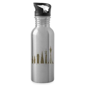 Tallest Skyscrapers Cloud Towers Mega Buildings - 20 oz Water Bottle - silver - Right