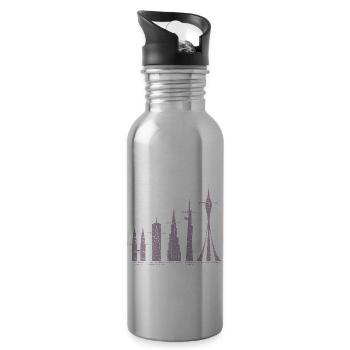 Tallest Skyscrapers Cloud Towers Mega Buildings - 20 oz Water Bottle - silver - Right