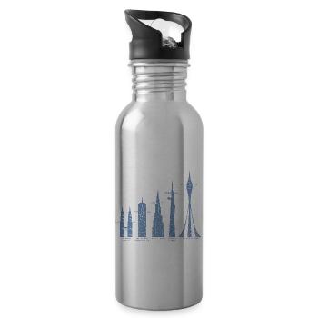 Tallest Skyscrapers Cloud Towers Mega Buildings - 20 oz Water Bottle - silver - Right