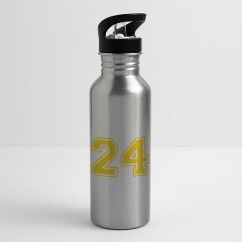 Number 24 in a classic athletic collegiate font - 20 oz Water Bottle