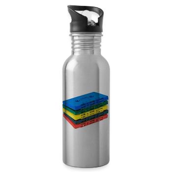 Mixtape Old School Music Colorful Cassettes - 20 oz Water Bottle - silver - Right