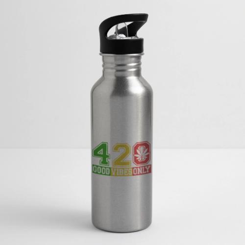 Witty 420 GoodVibes Herb Weed Marijuana Design - 20 oz Water Bottle