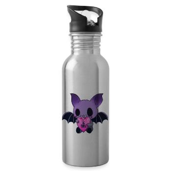 Be Mine Vampire Bat - 20 oz Water Bottle - silver - Right