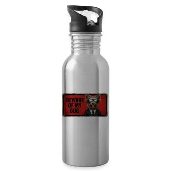Beware of my dog - 20 oz Water Bottle - silver - Right