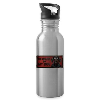 Beware of my dog - 20 oz Water Bottle - silver - Right