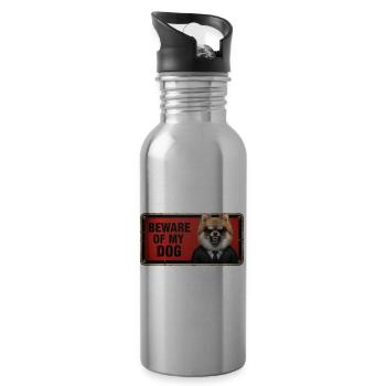 Beware of my dog - 20 oz Water Bottle - silver - Right