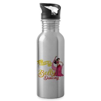 Belly Dance Egypt Music Beginner Workout Dancer - 20 oz Water Bottle - silver - Right