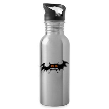 Funny Black Bat - 20 oz Water Bottle - silver - Right