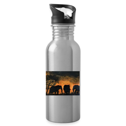 Elephants at sunset - 20 oz Water Bottle