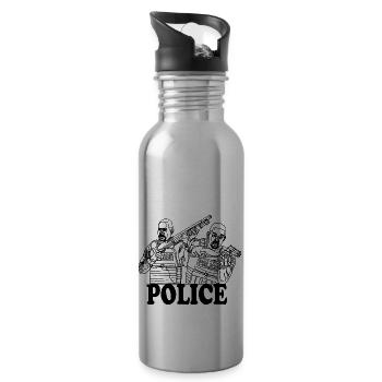 Police | Two policemen protect the city - 20 oz Water Bottle - silver - Right