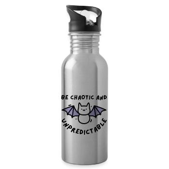 Be Chaotic And Unpredictable Bat - 20 oz Water Bottle - silver - Right