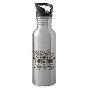 MEDITATION IS EMPOWERING THE MIND - 20 oz Water Bottle - silver - Right