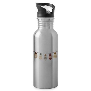 comfy lights winter - 20 oz Water Bottle - silver - Right