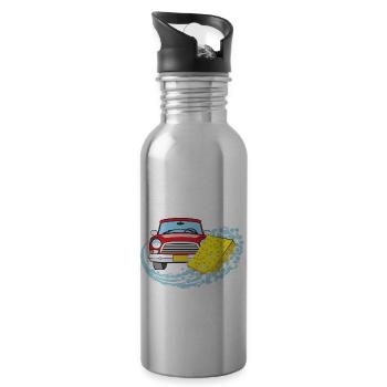 carwash cleaning emblem - 20 oz Water Bottle - silver - Right