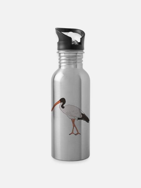 Ibis Bin Chicken Bird - 20 oz Water Bottle - silver