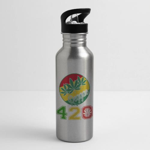 Lively 420 Reggae Ganja Weed Marijuana Design - 20 oz Water Bottle