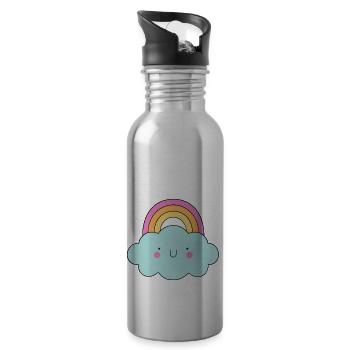 Rainbow Cloud - 20 oz Water Bottle - silver - Right