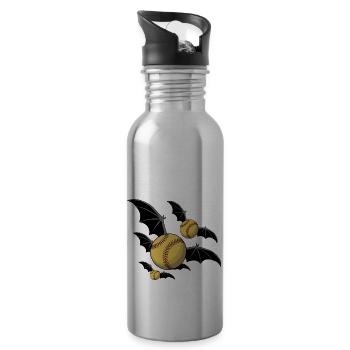 Bat softballs - 20 oz Water Bottle - silver - Right