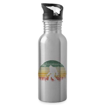 Bigfoot Retro Sunset Gift - 20 oz Water Bottle - silver - Right