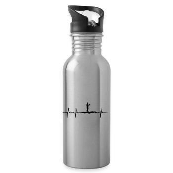 make a heartbeat design for Fishing - 20 oz Water Bottle - silver - Right