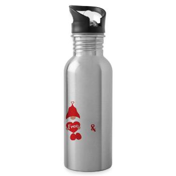 Free Hugs Kisses - 20 oz Water Bottle - silver - Right