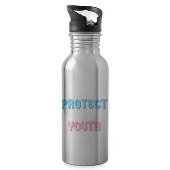 protect trans youth - 20 oz Water Bottle - silver - Right