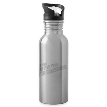 run better than government - 20 oz Water Bottle - silver - Right