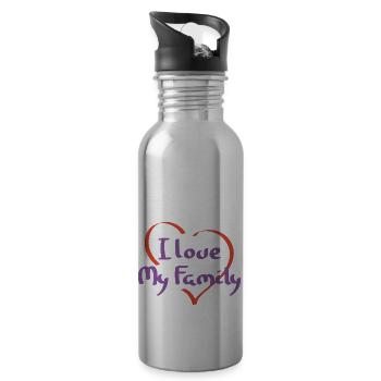 I Love My Family Reunion Relatives Sarcastic - 20 oz Water Bottle - silver - Right