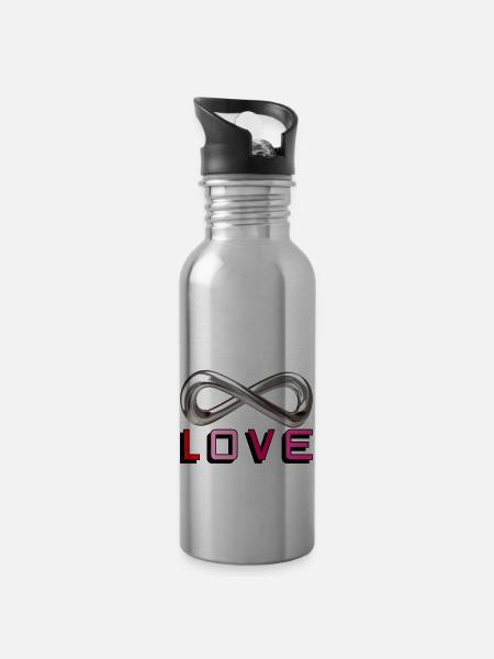 Infinite Love - 20 oz Water Bottle - silver
