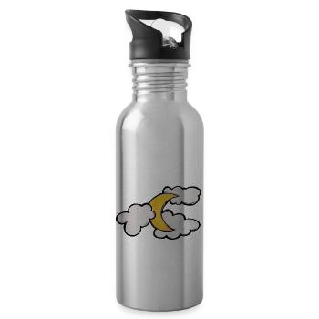Moon and Clouds - 20 oz Water Bottle - silver - Right