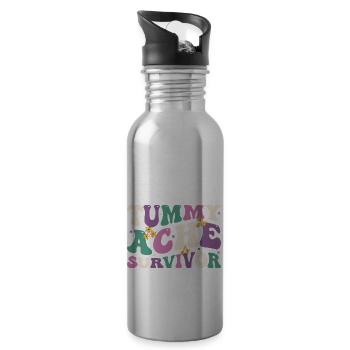 Tummy Ache Survivor Vintage - 20 oz Water Bottle - silver - Right