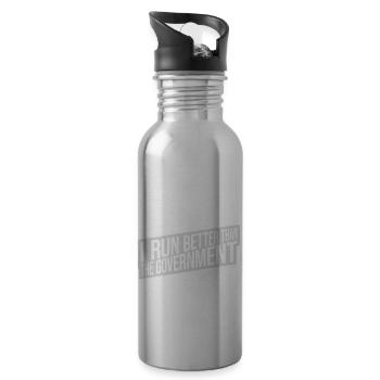 run better than government - 20 oz Water Bottle - silver - Right