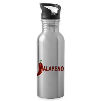 Jalapeno Text Art. - 20 oz Water Bottle - silver - Right