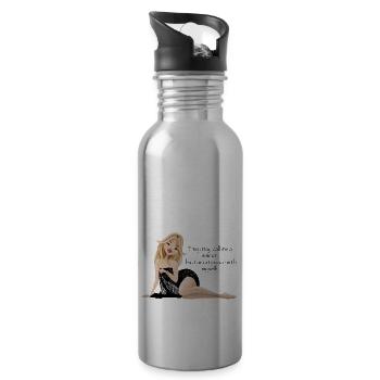 Brigitte Bardot Quote - 20 oz Water Bottle - silver - Right
