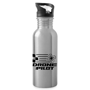 Drone Pilot - 20 oz Water Bottle - silver - Right