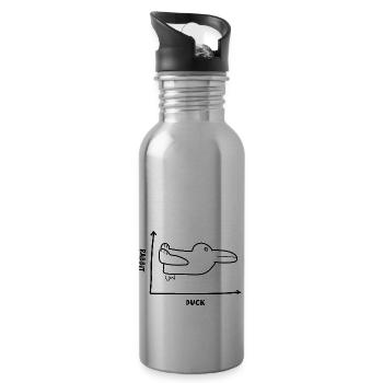 Duck or Rabbit? - 20 oz Water Bottle - silver - Right