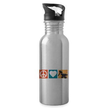 Peace Love Blacksmith Goldsmith Hammer Craft - 20 oz Water Bottle - silver - Right