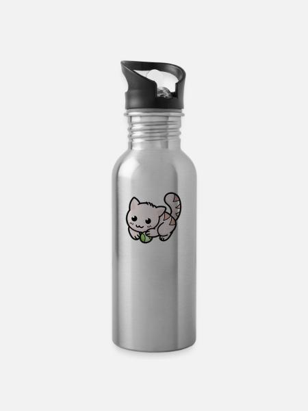 Funny Chemistry Cat Pun Science - 20 oz Water Bottle - silver