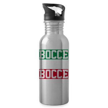 Bocce Italy Flag - 20 oz Water Bottle - silver - Right