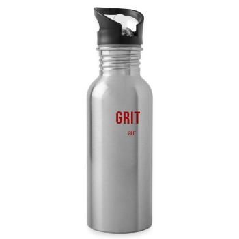 Integrity takes GRIT White and Red - 20 oz Water Bottle - silver - Right