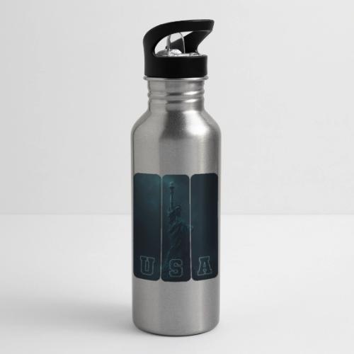 Neon Liberty USA Triptych - 20 oz Water Bottle