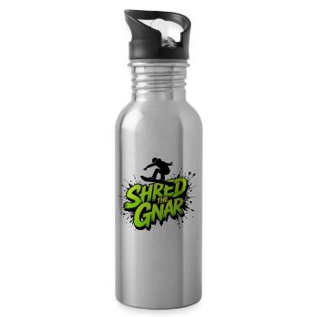 Shred The Gnar Neon Splash - 20 oz Water Bottle - silver - Right