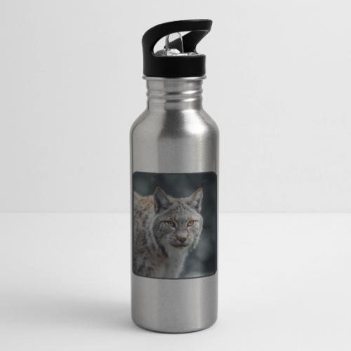Lynx Portrait Piercing Eyes Design - 20 oz Water Bottle