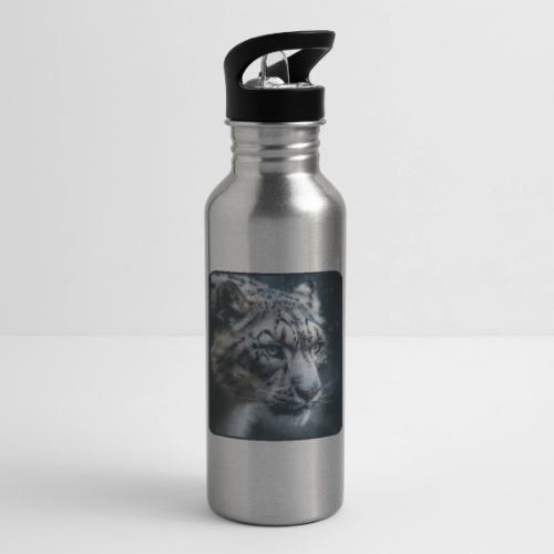 Snow Leopard Blue Eyes Design - 20 oz Water Bottle