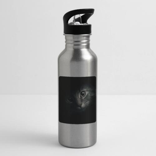 Cat Face in Shadow Close-Up Design - 20 oz Water Bottle