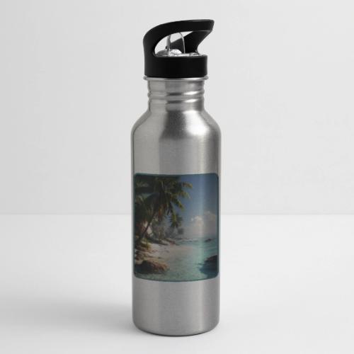 Tropical Beach Paradise Palm Design - 20 oz Water Bottle
