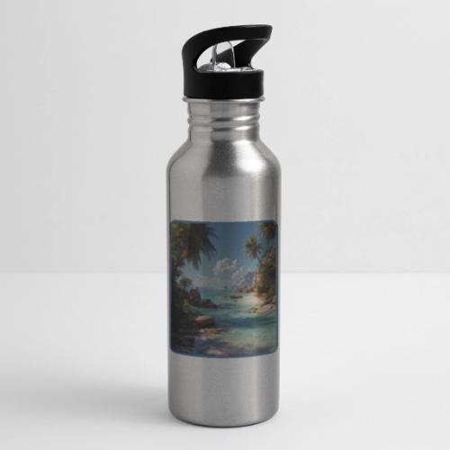 Tropical Island Paradise Ocean Design - 20 oz Water Bottle